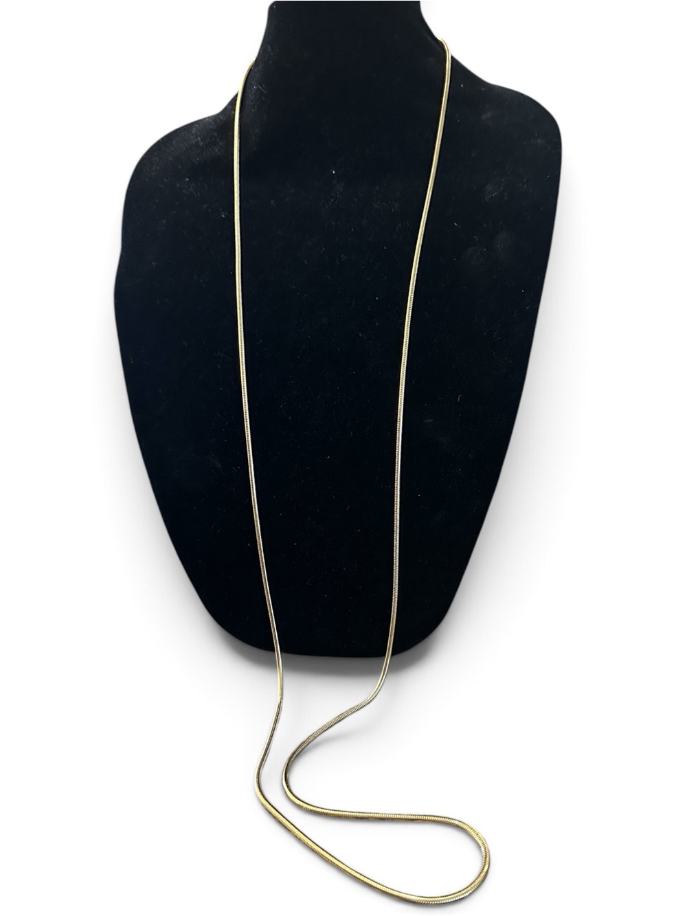 Vintage MONET Extra Long Gold Tone Snake Chain Necklace